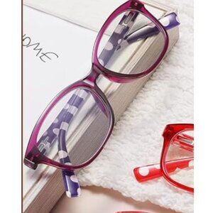 Eyeguard Reading Glasses +3.50 Magnification Purple with White Polka Dots NEW